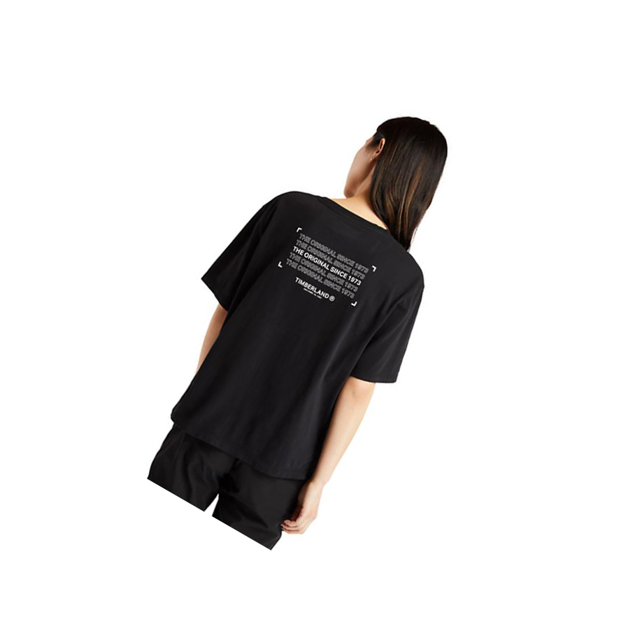 Camiseta Timberland Organic Algodon Utility Mujer Negras | ES-IDQGL03