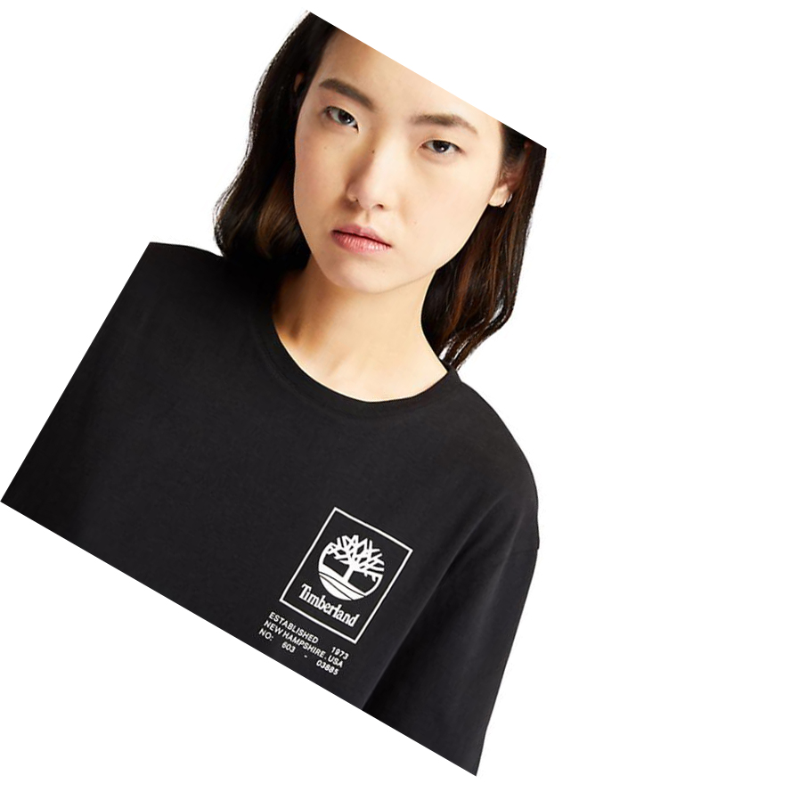 Camiseta Timberland Organic Algodon Utility Mujer Negras | ES-IDQGL03