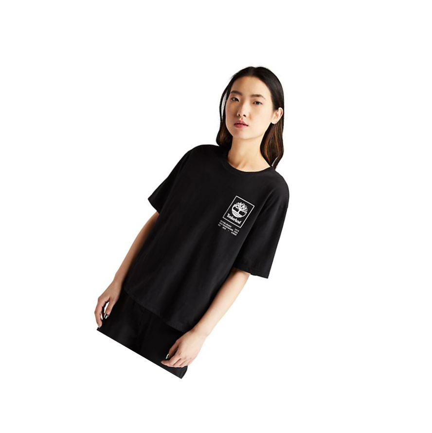 Camiseta Timberland Organic Algodon Utility Mujer Negras | ES-IDQGL03