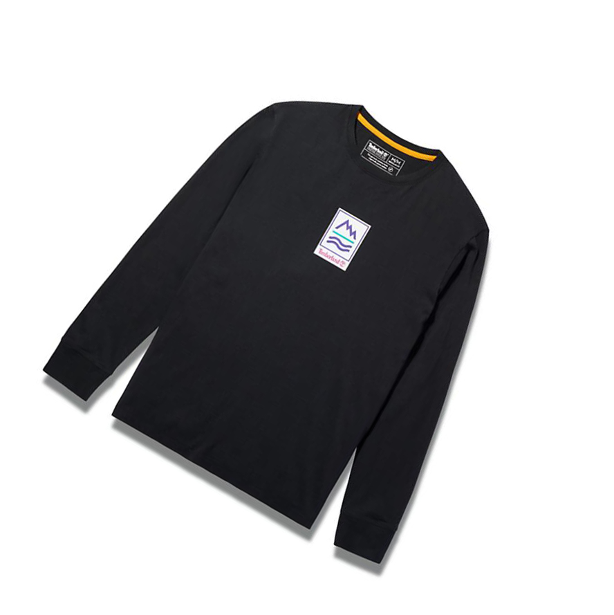 Camiseta Timberland Outdoor Archive Long-sleeved Graphic Hombre Negras | ES-OSXUW24