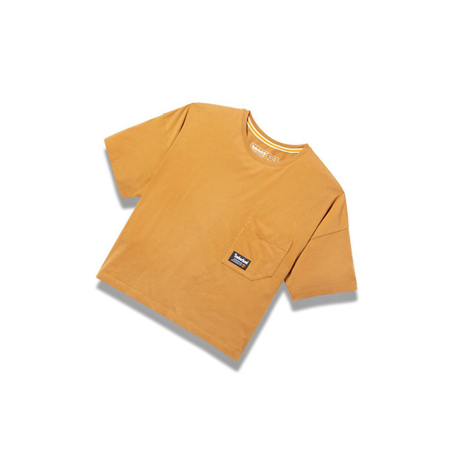 Camiseta Timberland Progressive Utility Pocket Mujer Amarillo Oscuro | ES-LPIKA25