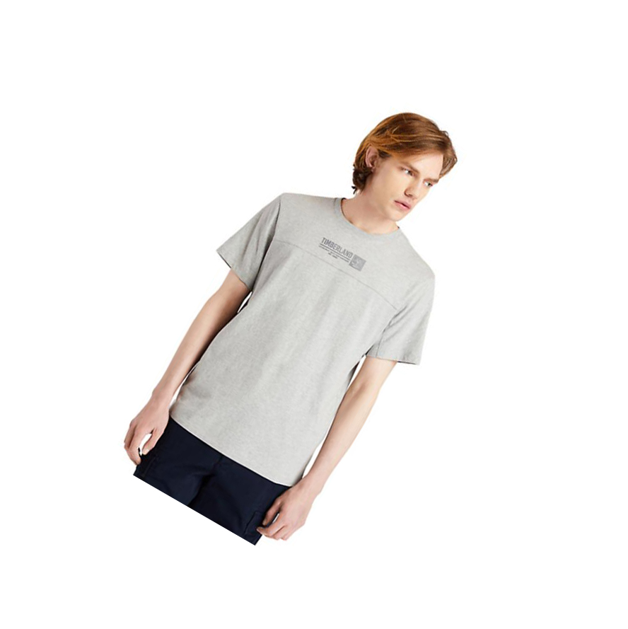 Camiseta Timberland Raised-print Logo Hombre Gris | ES-BCXAD53