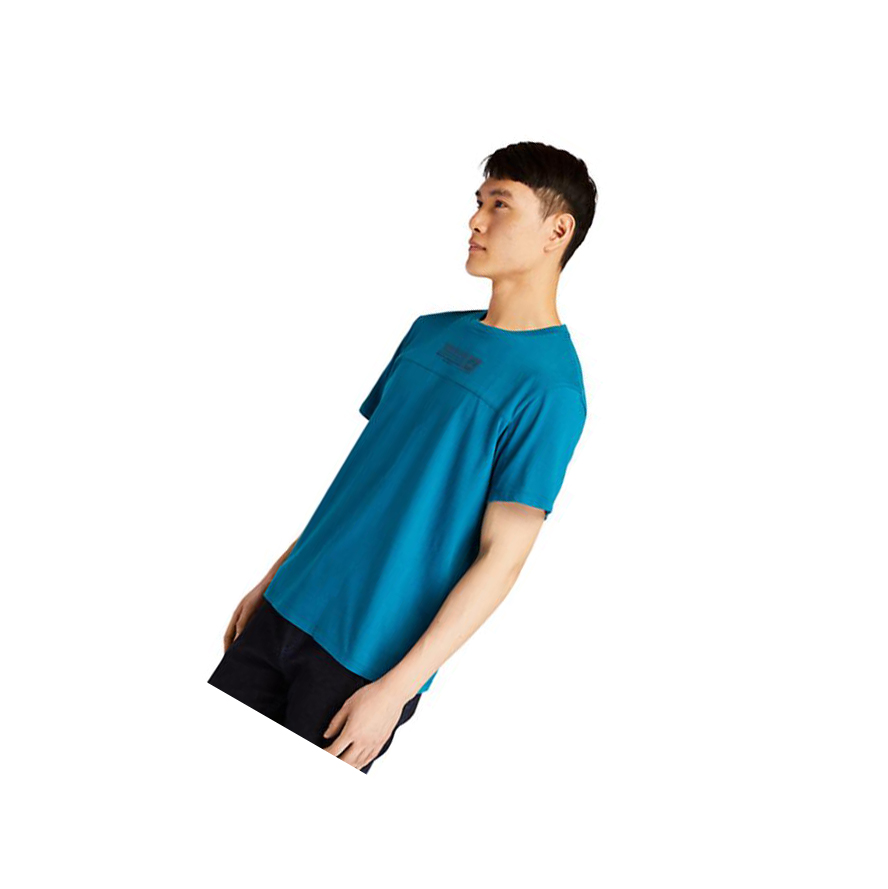 Camiseta Timberland Raised-print Logo Hombre Teal | ES-ZONPF31