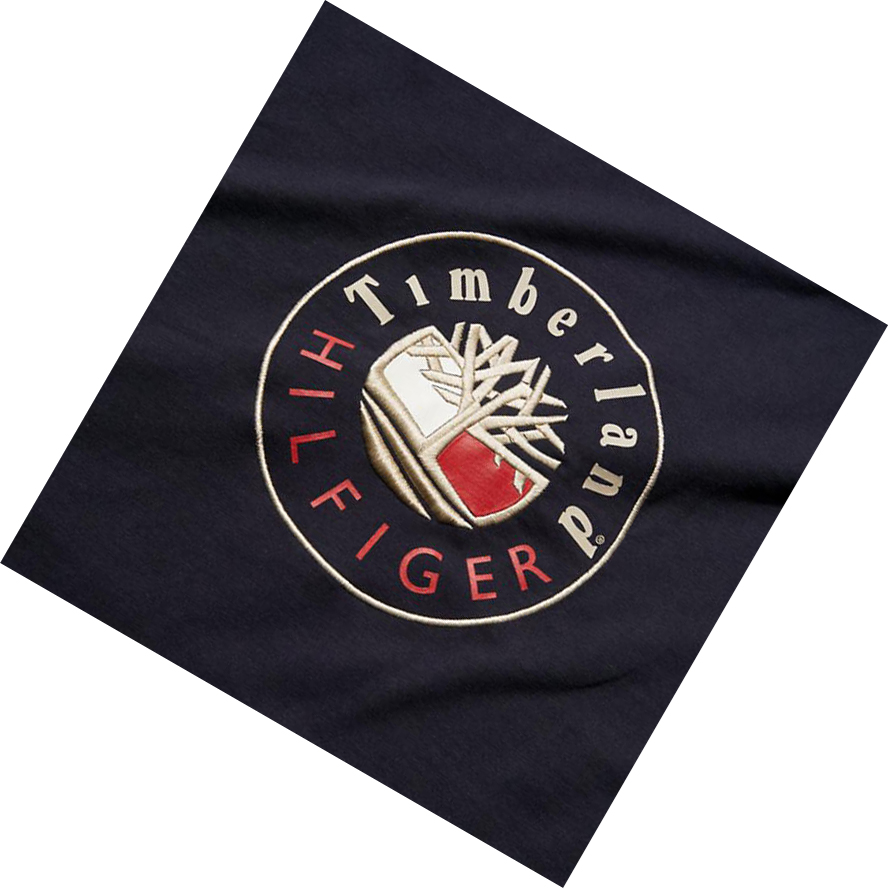 Camiseta Timberland Tommy Hilfiger x Timberland® Re-imagined Logo Hombre Azules | ES-KXNPU53