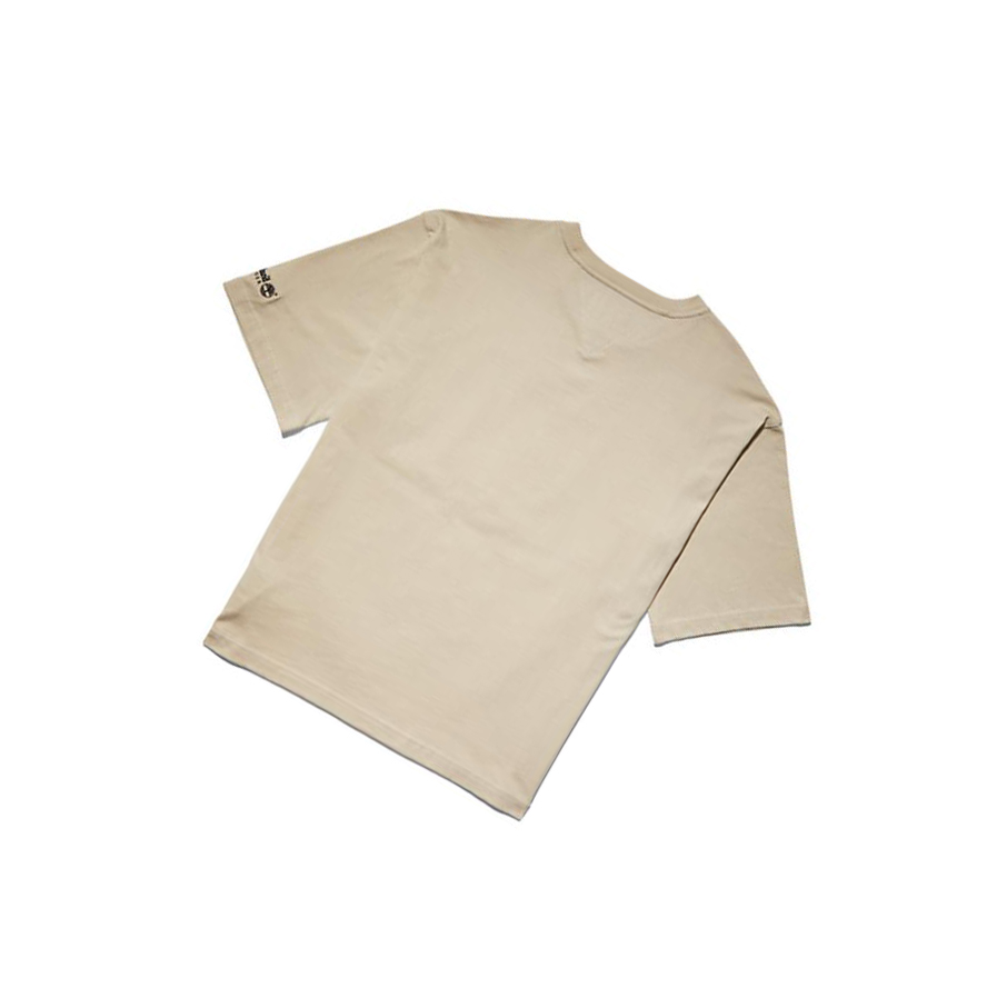 Camiseta Timberland Tommy Hilfiger x Timberland® Re-imagined Logo Hombre Beige | ES-ZROYF53