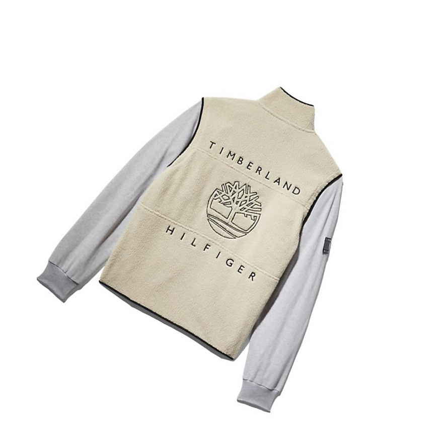 Chalecos Timberland Tommy Hilfiger x Timberland® Re-imagined Híbrido Fleece Hombre Beige | ES-CKDUA08