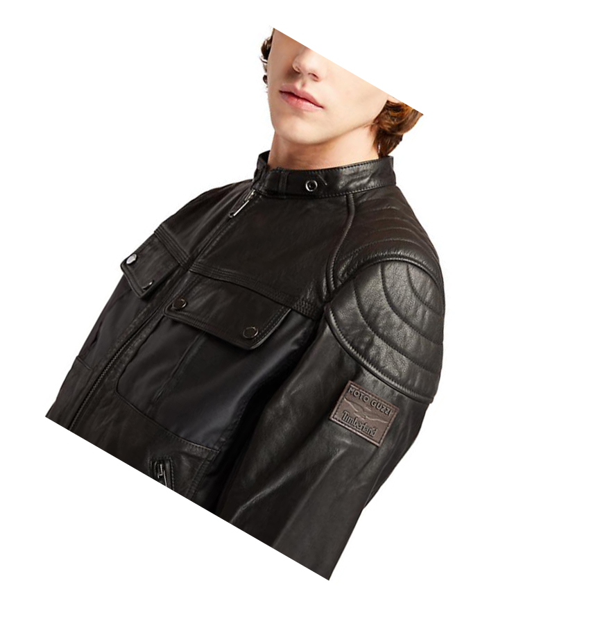 Chaquetas Timberland Moto Guzzi x Timberland® Cuero Hombre Negras | ES-JREZQ30