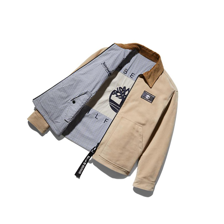 Chaquetas Timberland Tommy Hilfiger x Timberland® Re-imagined Reversible Chore Hombre Beige | ES-EXKPB06