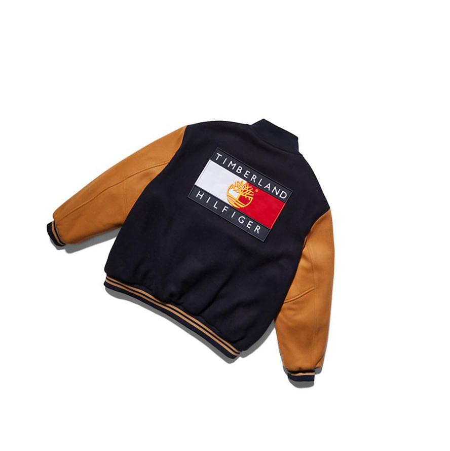 Chaquetas Timberland Tommy Hilfiger x Timberland® Re-Mixed Reversible Varsity Hombre Azules | ES-FRADX72