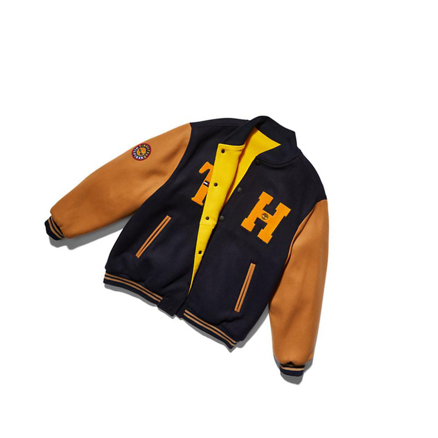 Chaquetas Timberland Tommy Hilfiger x Timberland® Re-Mixed Reversible Varsity Hombre Azules | ES-FRADX72