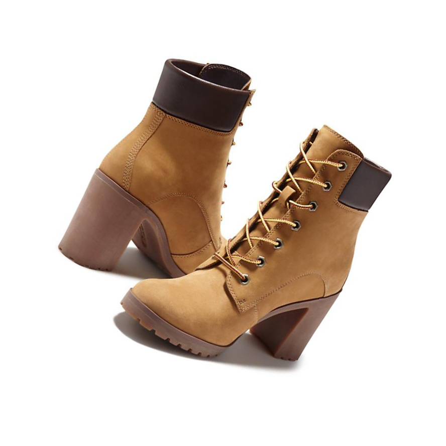 Original 6-inch Boots Timberland Allington Encaje-Up Mujer Amarillo | ES-GMSLP58