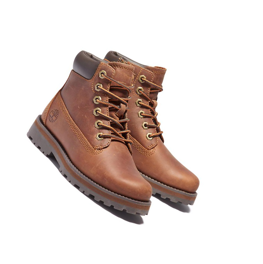 Original 6-inch Boots Timberland Courma Side-Zip Niños Marrones | ES-GQOVI49