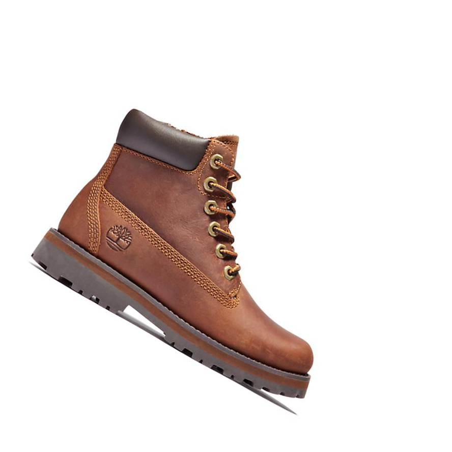 Original 6-inch Boots Timberland Courma Side-Zip Niños Marrones | ES-GQOVI49