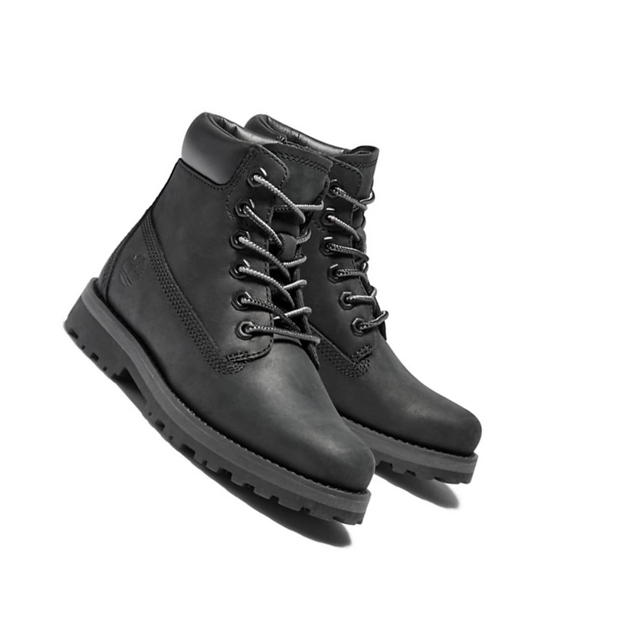 Original 6-inch Boots Timberland Courma Side-Zip Niños Negras | ES-MQIWY87