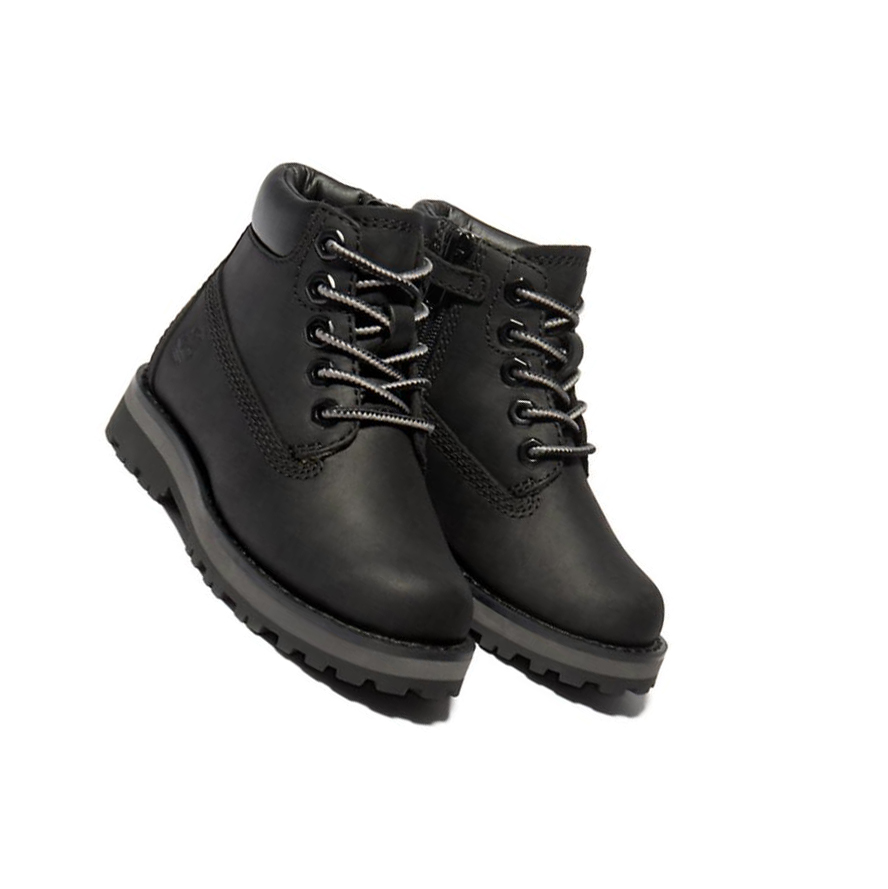 Original 6-inch Boots Timberland Courma Kid Niños Negras | ES-WHZAF78