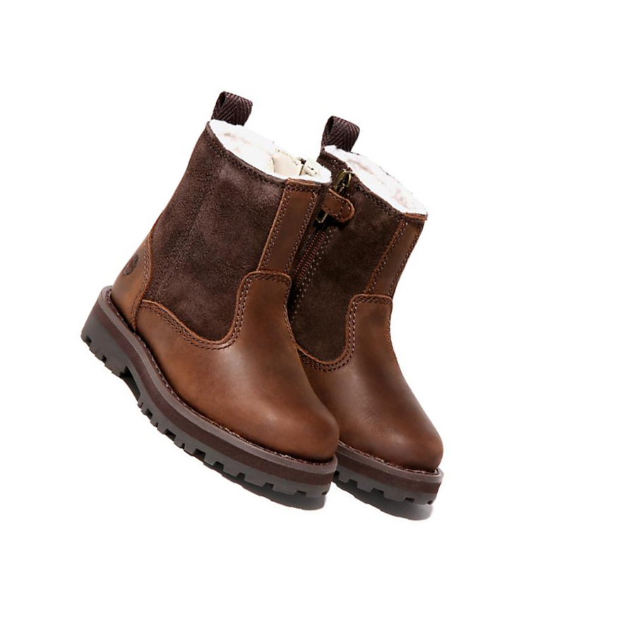 Original 6-inch Boots Timberland Courma Kid Warm Niños Marrones Oscuro | ES-WVUSL72