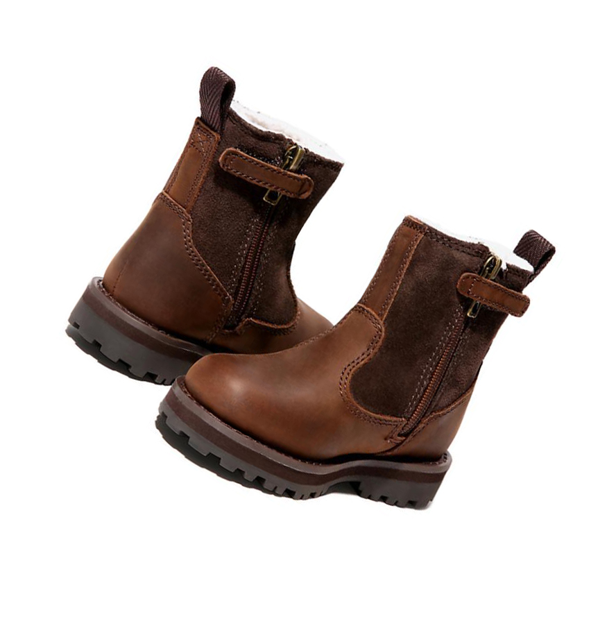 Original 6-inch Boots Timberland Courma Kid Warm Niños Marrones Oscuro | ES-WVUSL72