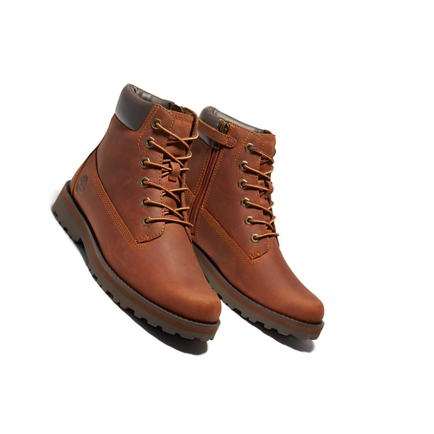 Original 6-inch Boots Timberland Courma Kid Side-zip Niños Marrones | ES-XUBIF67