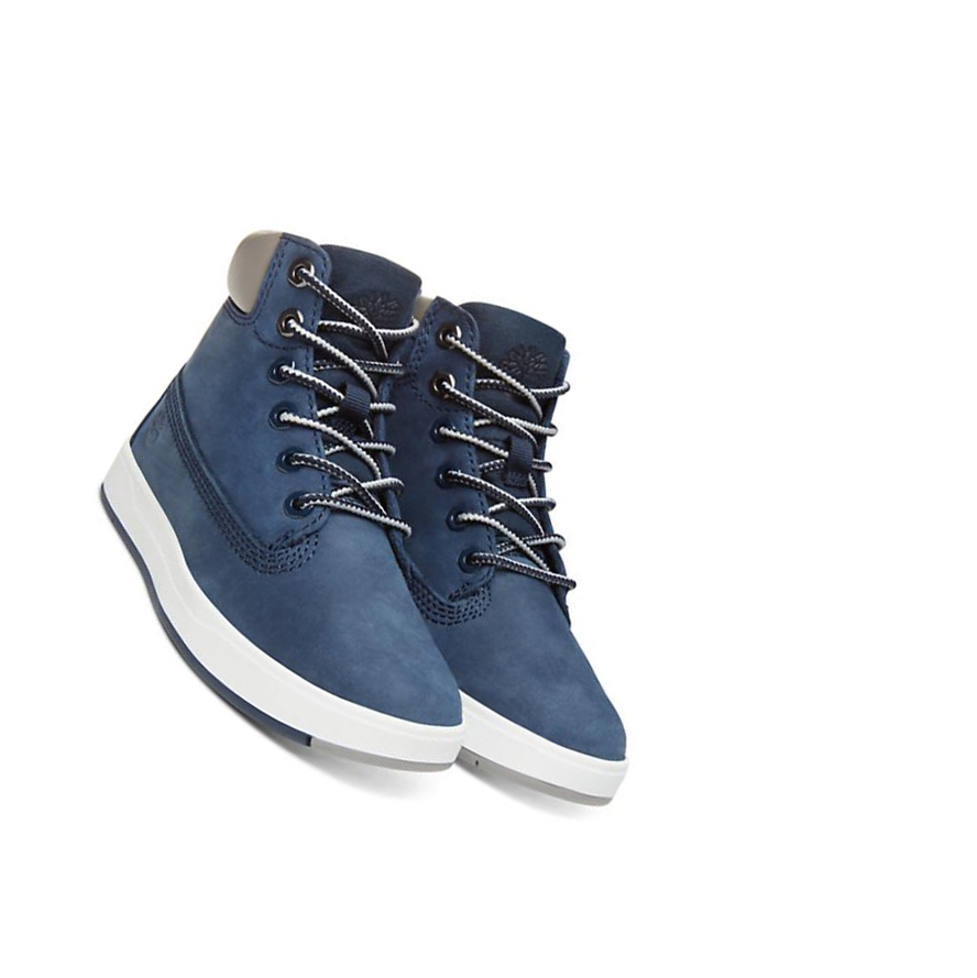 Original 6-inch Boots Timberland Davis Square Side-zip Niños Azul Marino | ES-AKTGC89