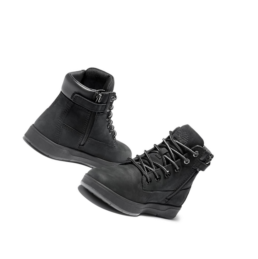 Original 6-inch Boots Timberland Davis Square Side-zip Niños Negras | ES-FVUJO90