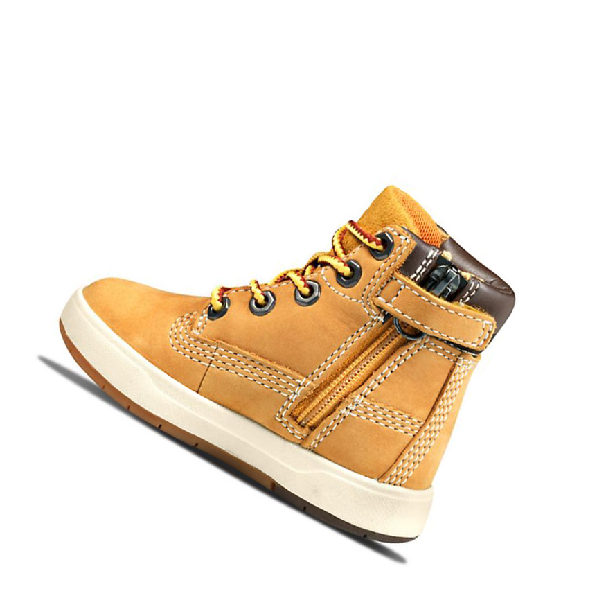 Original 6-inch Boots Timberland Davis Square Side-zip Niños Amarillo | ES-MBSKL24