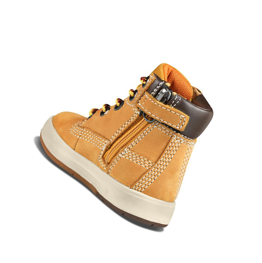 Original 6-inch Boots Timberland Davis Square Side-zip Niños Amarillo | ES-MBSKL24