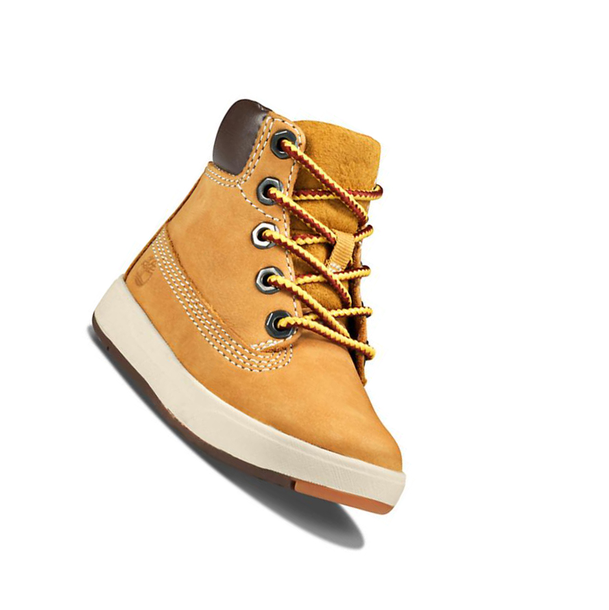 Original 6-inch Boots Timberland Davis Square Side-zip Niños Amarillo | ES-MBSKL24