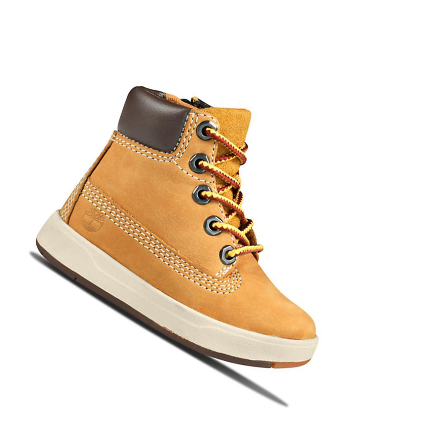 Original 6-inch Boots Timberland Davis Square Side-zip Niños Amarillo | ES-MBSKL24