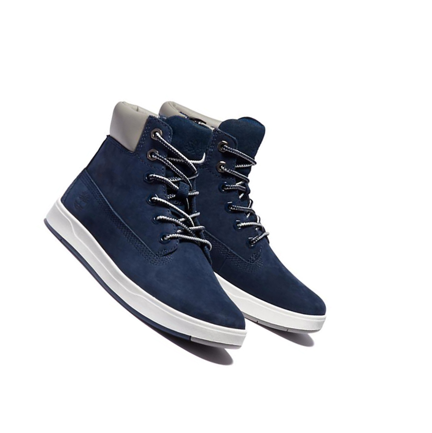 Original 6-inch Boots Timberland Davis Square Side-zip Niños Azul Marino | ES-SIYWB72