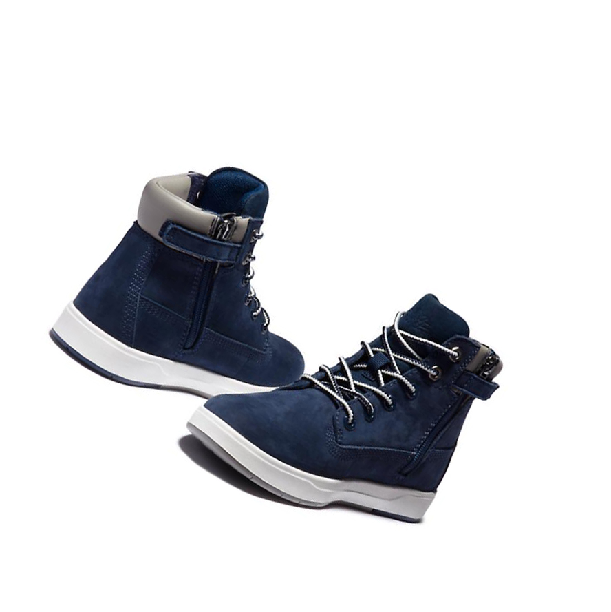 Original 6-inch Boots Timberland Davis Square Side-zip Niños Azul Marino | ES-SIYWB72