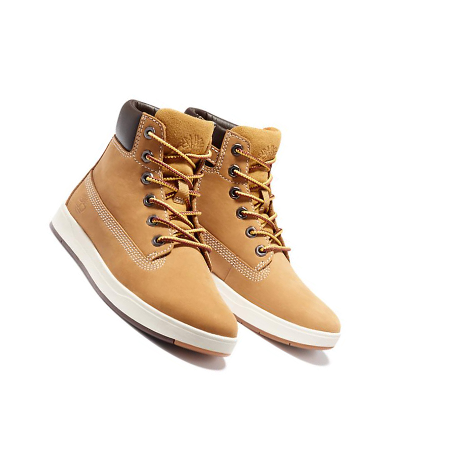 Original 6-inch Boots Timberland Davis Square Niños Amarillo | ES-UWJFG24