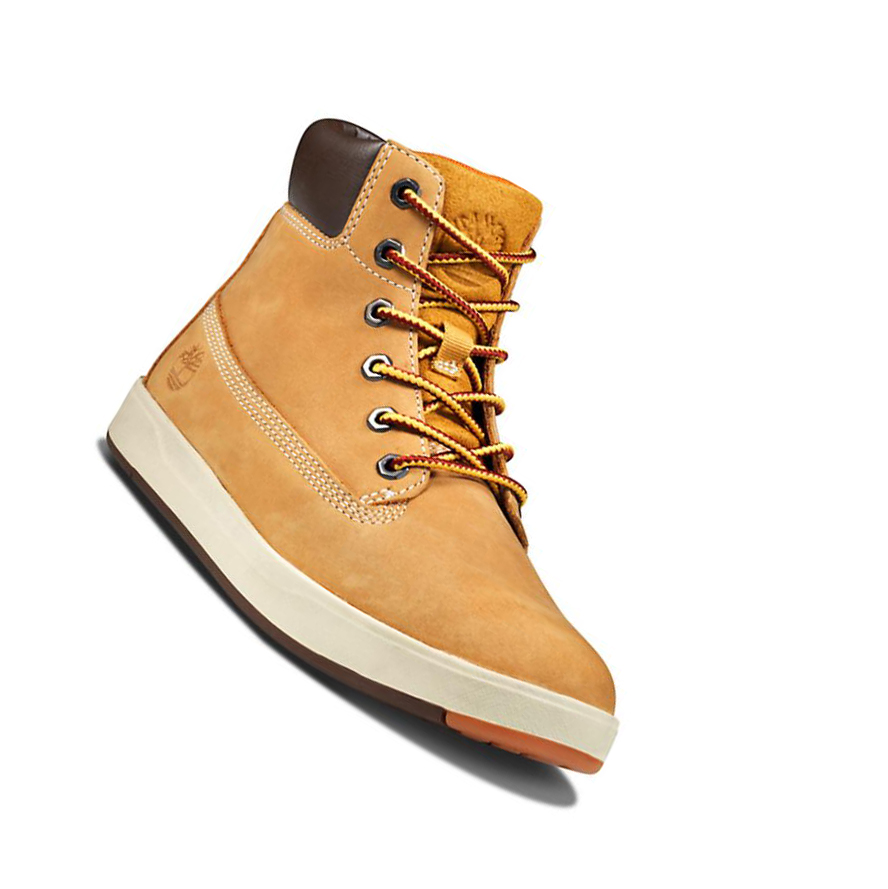 Original 6-inch Boots Timberland Davis Square Niños Amarillo | ES-UWJFG24