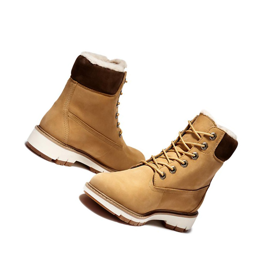 Original 6-inch Boots Timberland Lucia Way Forro Mujer Amarillo | ES-EPRSZ27