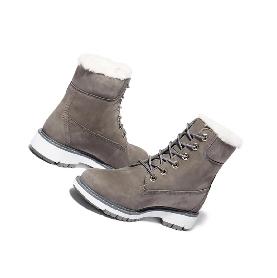 Original 6-inch Boots Timberland Lucia Way Forro Mujer Gris | ES-OVZIY49