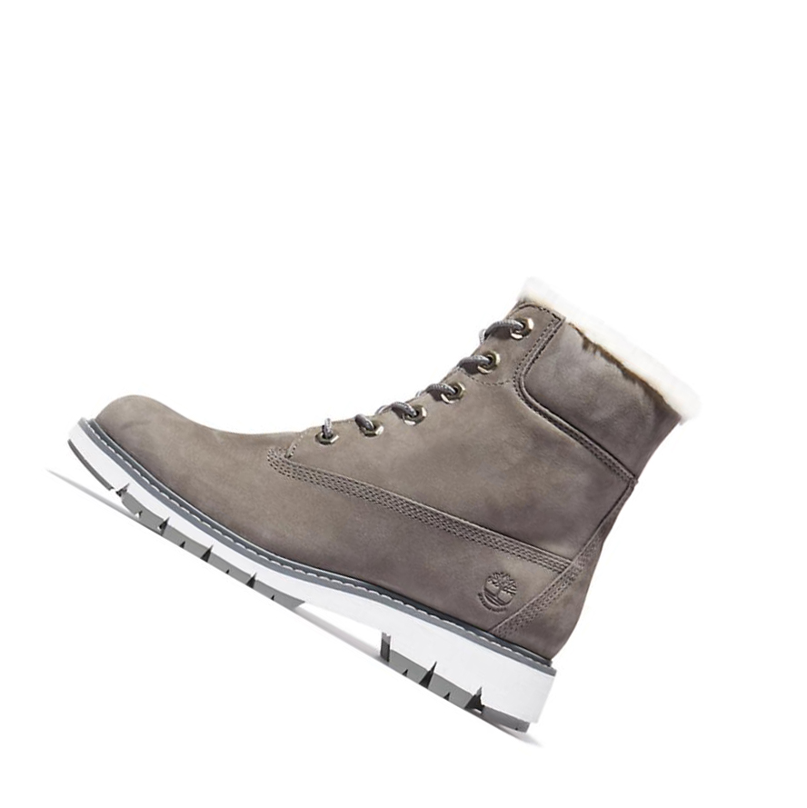 Original 6-inch Boots Timberland Lucia Way Forro Mujer Gris | ES-OVZIY49