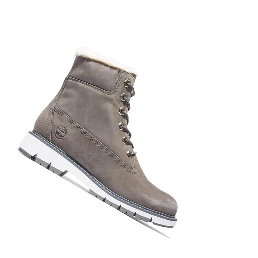 Original 6-inch Boots Timberland Lucia Way Forro Mujer Gris | ES-OVZIY49