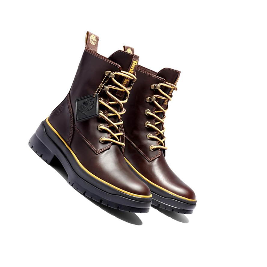 Original 6-inch Boots Timberland Malynn EK+ Mid Encaje-Up Mujer Marrones Oscuro | ES-GDPYU63