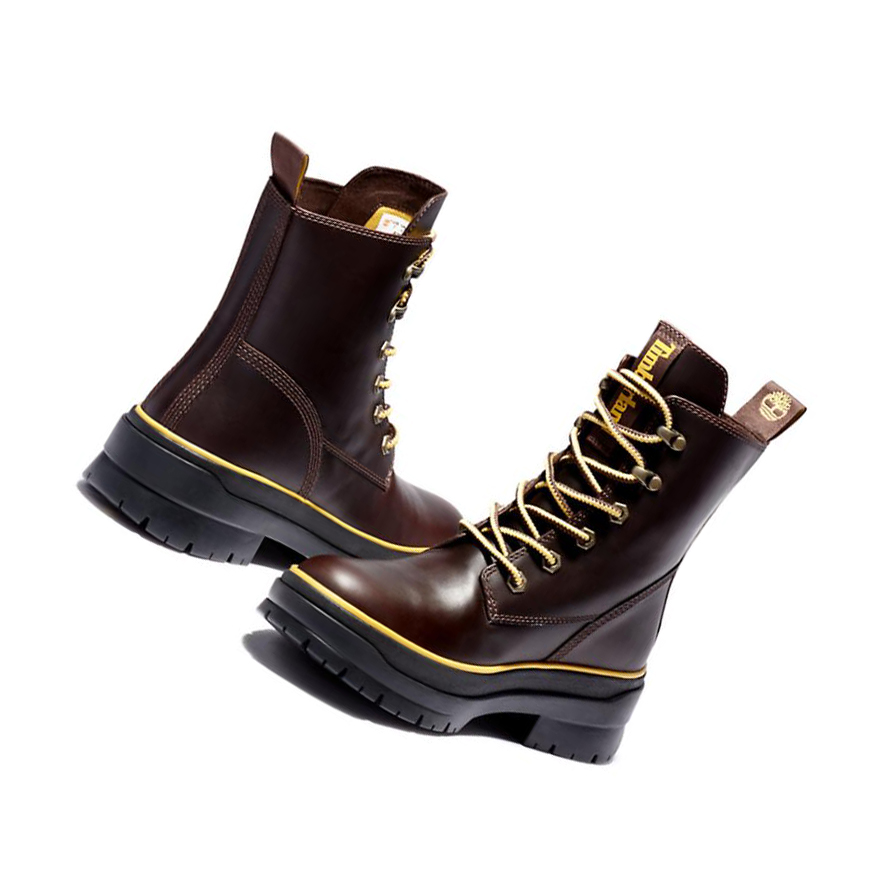 Original 6-inch Boots Timberland Malynn EK+ Mid Encaje-Up Mujer Marrones Oscuro | ES-GDPYU63