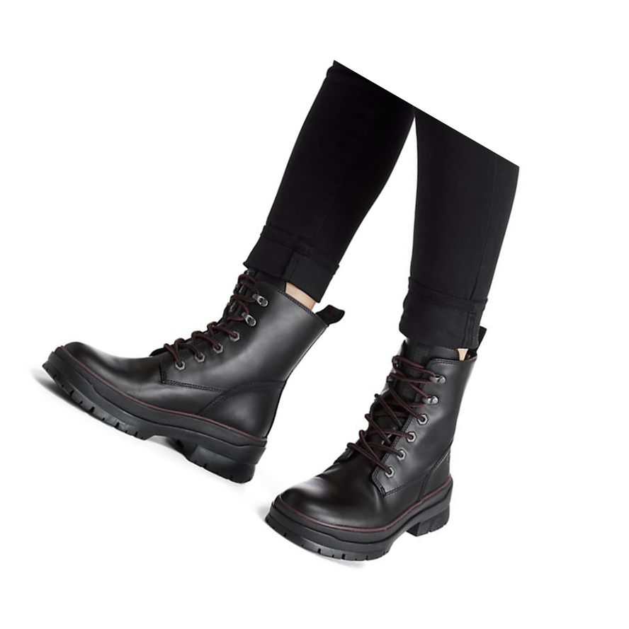 Original 6-inch Boots Timberland Malynn EK+ Mid Encaje-Up Mujer Negras | ES-RYCQN30