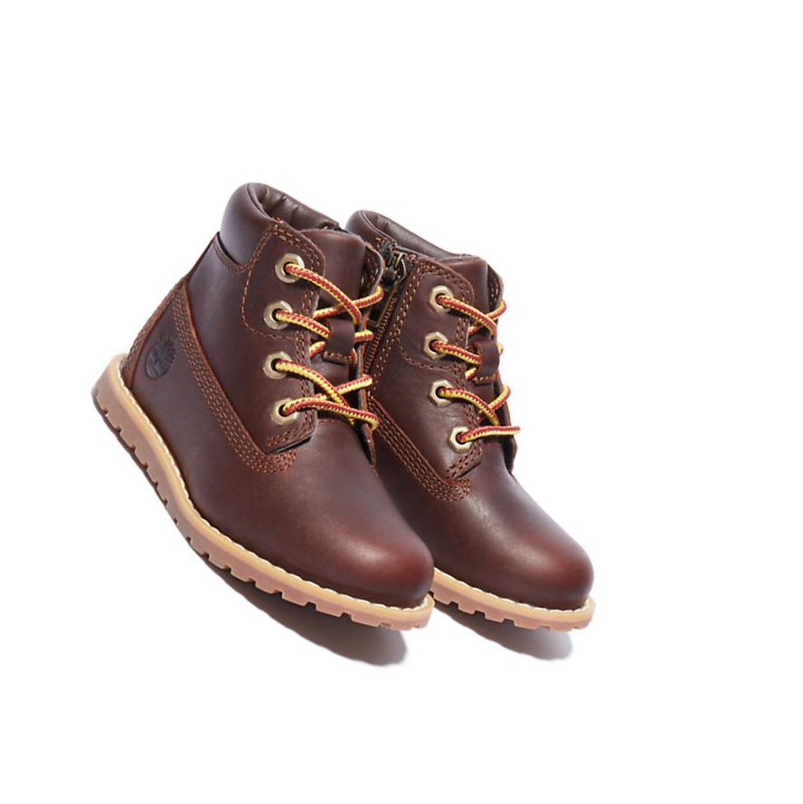 Original 6-inch Boots Timberland Pokey Pine Niños Marrones | ES-CPSMI26