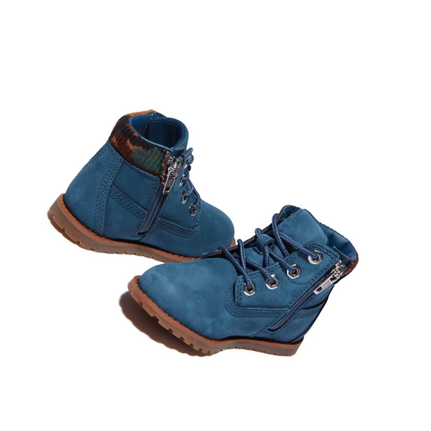 Original 6-inch Boots Timberland Pokey Pine Niños Azules | ES-KLYHI48