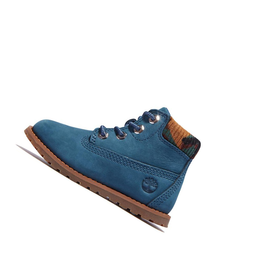 Original 6-inch Boots Timberland Pokey Pine Niños Azules | ES-KLYHI48