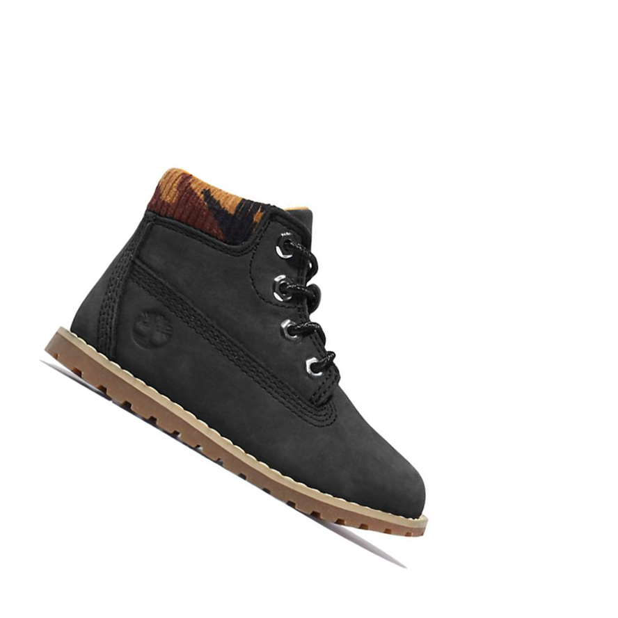 Original 6-inch Boots Timberland Pokey Pine Niños Negras | ES-TWDMN39