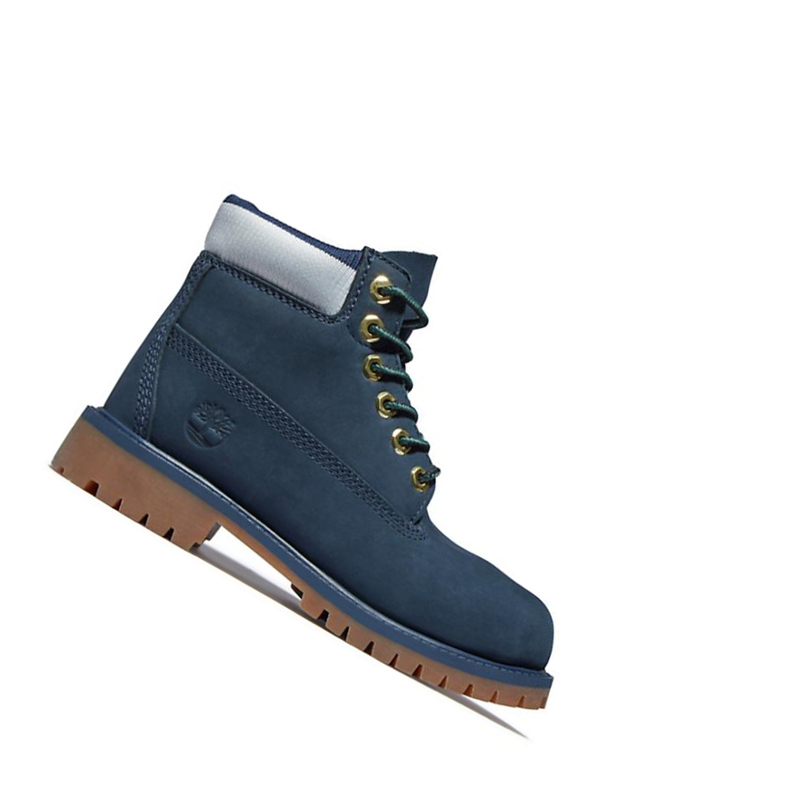 Original 6-inch Boots Timberland Premium Waterproofs Niños Azul Marino | ES-AEGNL49