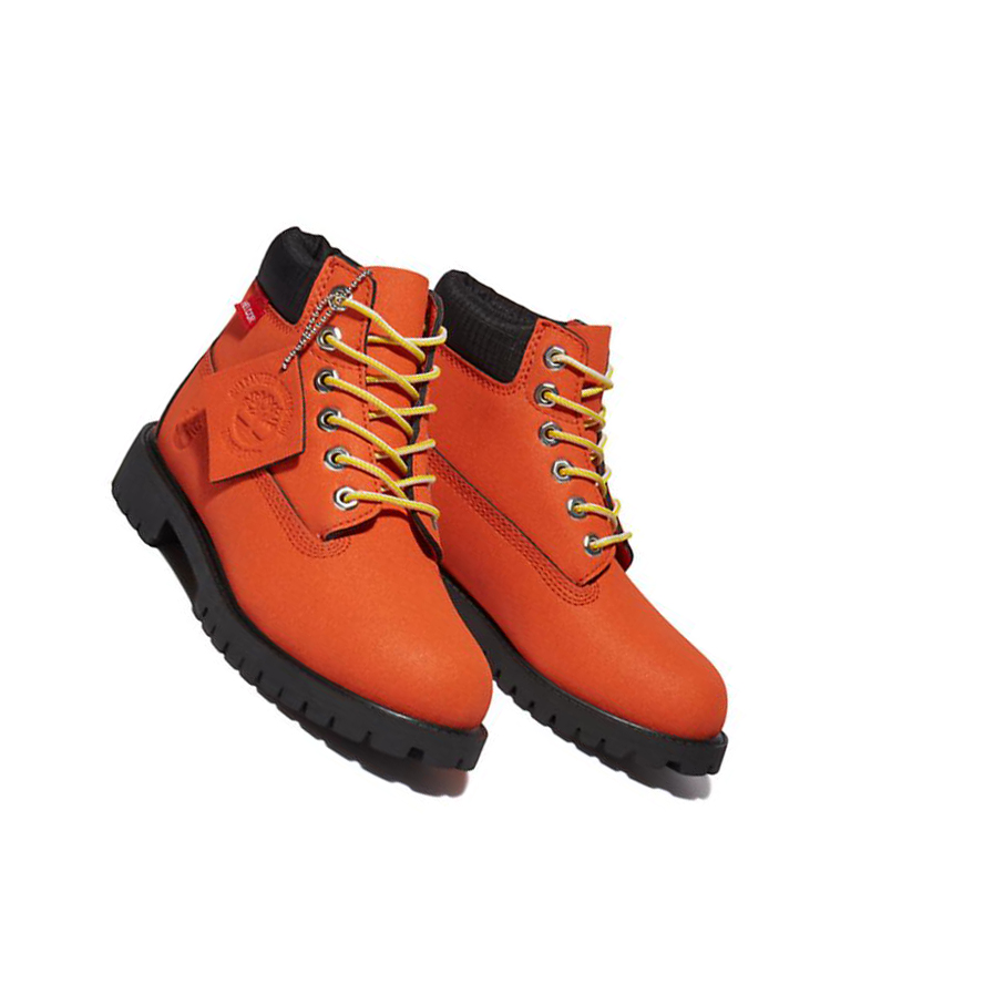 Original 6-inch Boots Timberland Premium Waterproofs Niños Naranjas | ES-AYPSU71