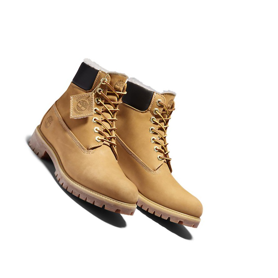 Original 6-inch Boots Timberland Premium Warm-lined Hombre Amarillo | ES-DWBQO04