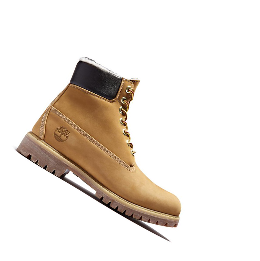 Original 6-inch Boots Timberland Premium Warm-lined Hombre Amarillo | ES-DWBQO04