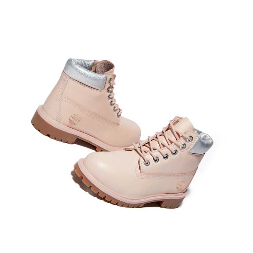 Original 6-inch Boots Timberland Premium Niños Rosas Claro | ES-JLKGO50