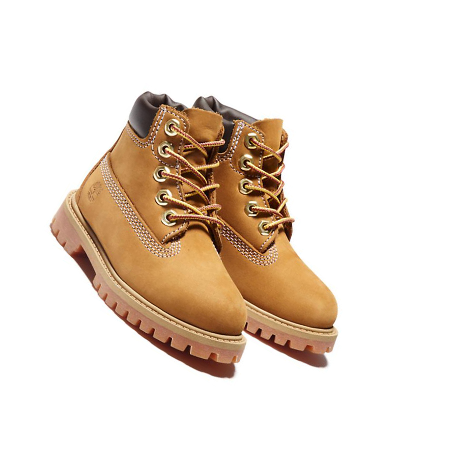 Original 6-inch Boots Timberland Premium Niños Amarillo | ES-KFOLH71