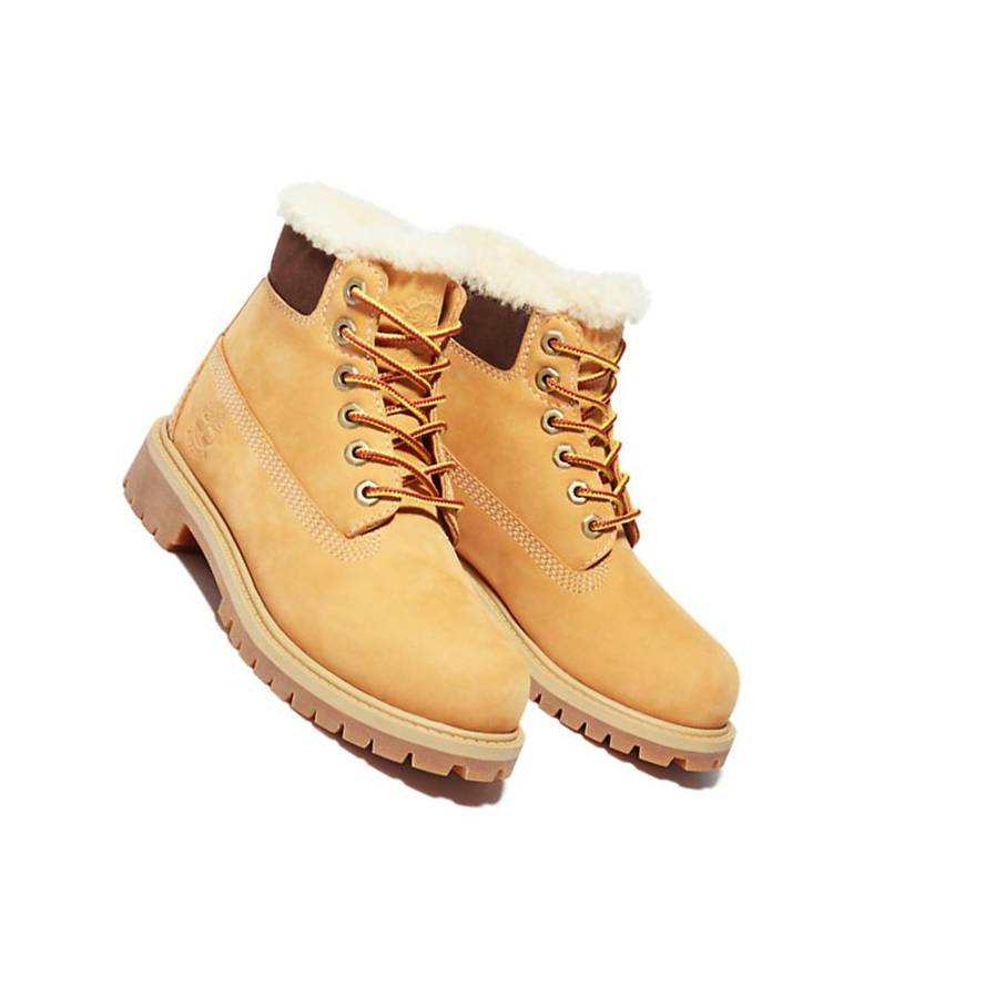 Original 6-inch Boots Timberland Premium Invierno Niños Amarillo | ES-KHLOV93